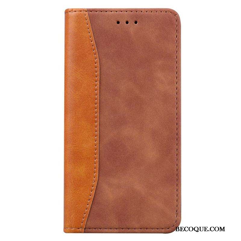 Flip Cover iPhone 13 Pro Effet Cuir Business Bicolore