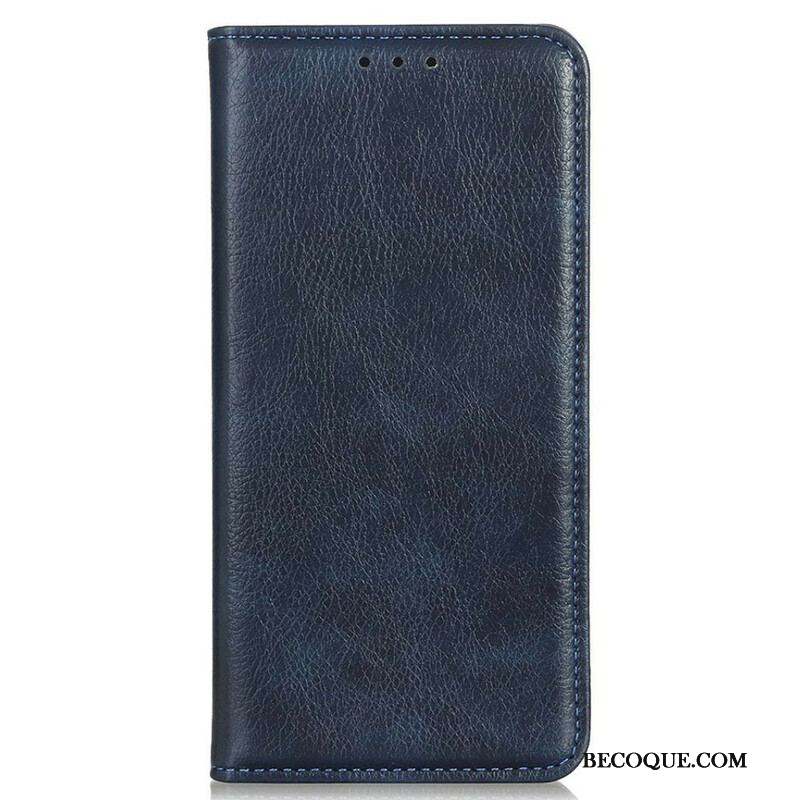 Flip Cover iPhone 13 Pro Max Cuir Litchi Fendu