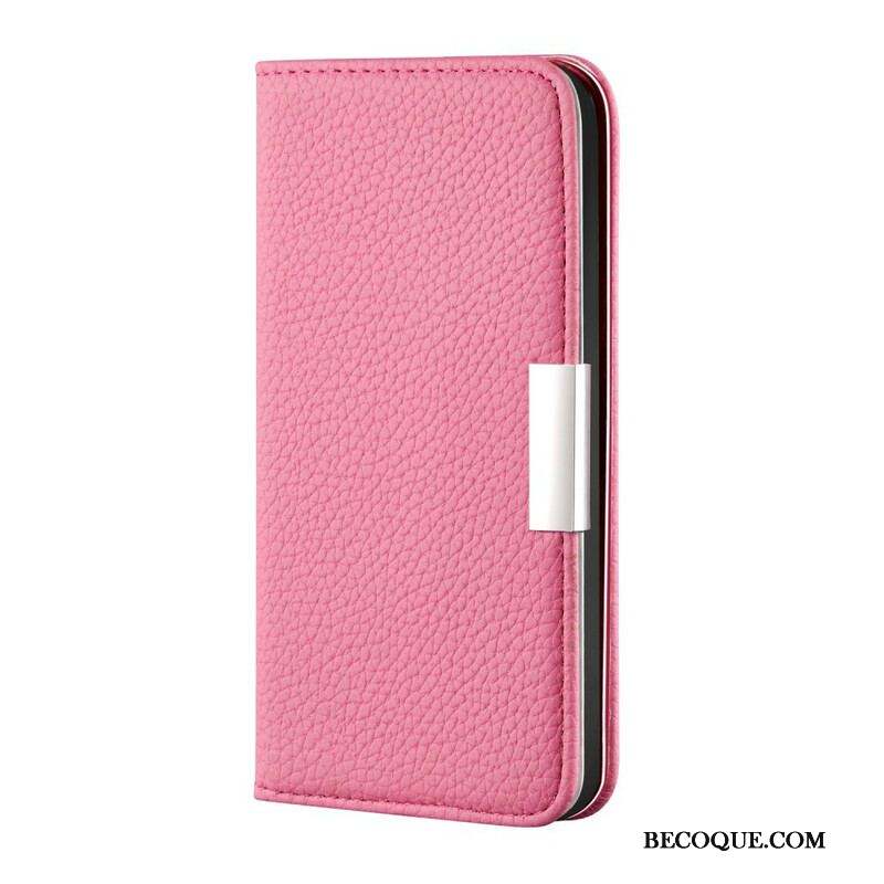 Flip Cover iPhone 13 Pro Max Simili Cuir Litchi Ultra Chic