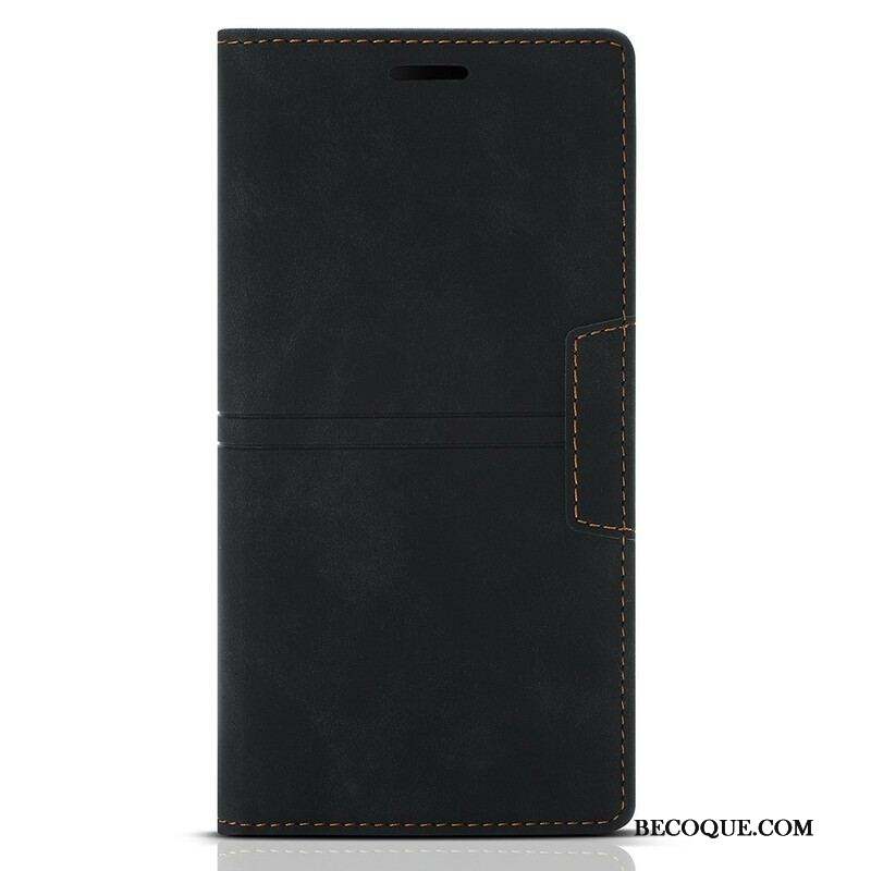 Flip Cover iPhone 13 Pro Max Style Cuir Couture Fermoir Magnétique