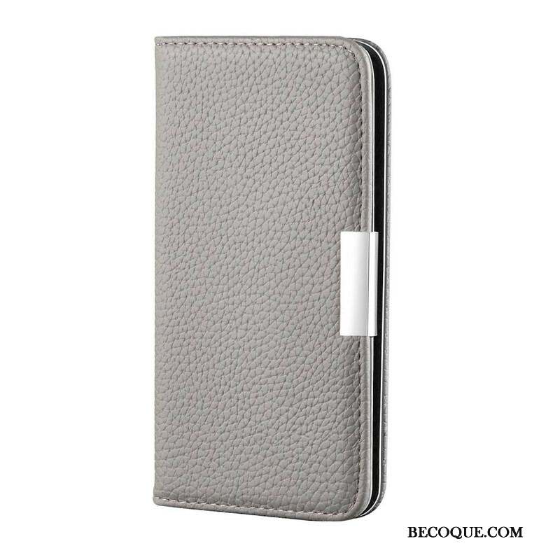 Flip Cover iPhone 13 Pro Simili Cuir Litchi Ultra Chic