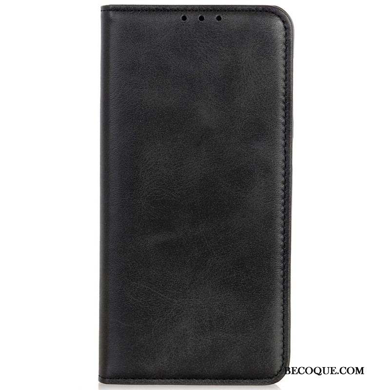 Flip Cover iPhone 14 Cuir Fendu Élégance