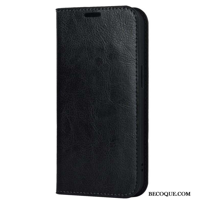 Flip Cover iPhone 14 Cuir Véritable