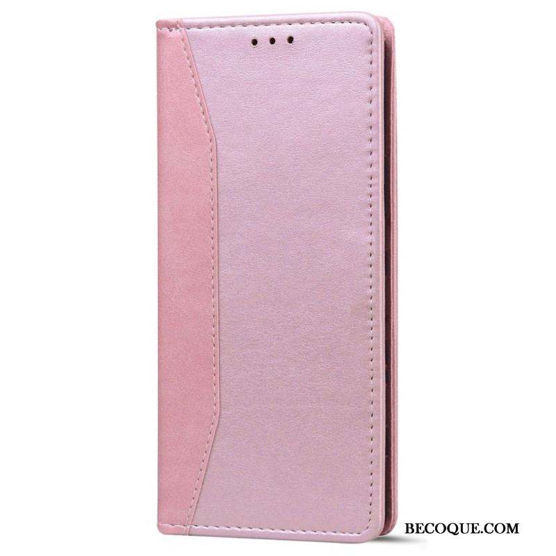 Flip Cover iPhone 14 Effet Cuir Business Bicolore