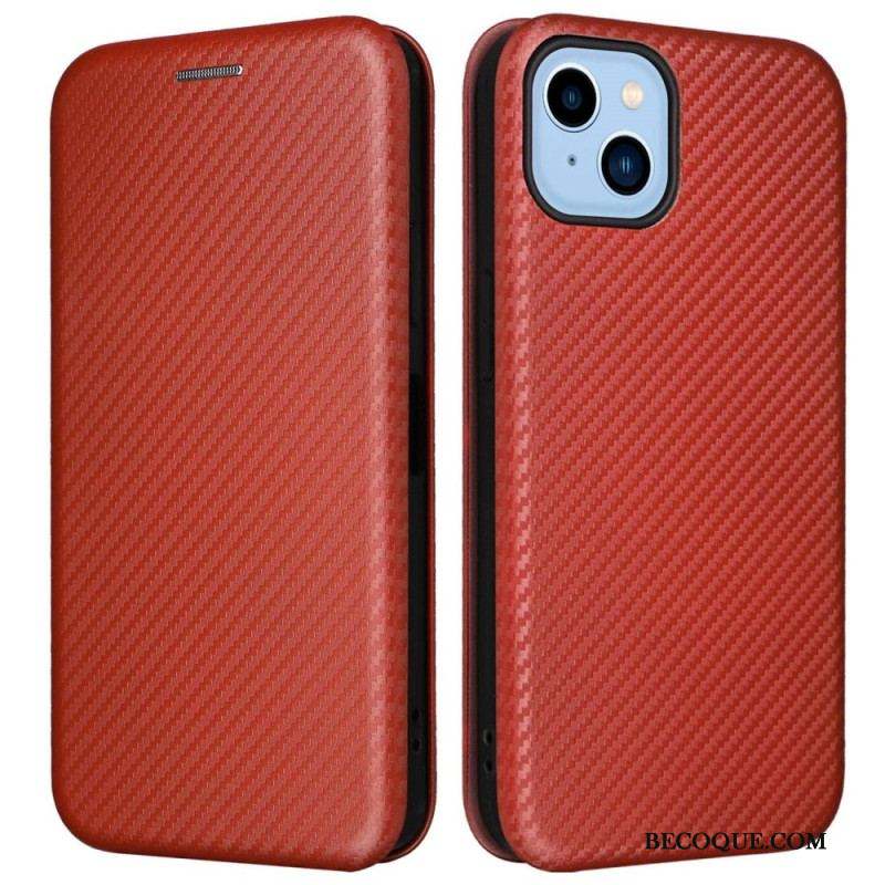 Flip Cover iPhone 14 Plus Fibre Carbone