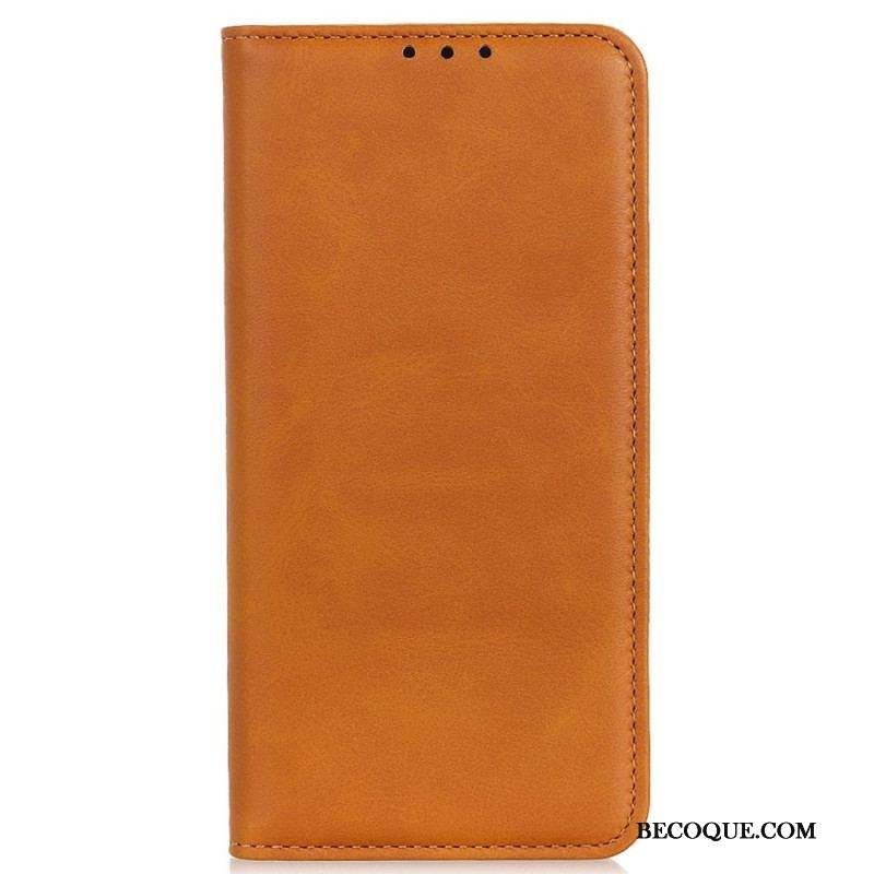 Flip Cover iPhone 14 Pro Cuir Fendu Classique