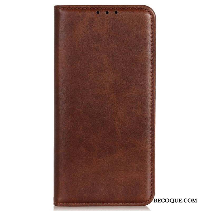 Flip Cover iPhone 14 Pro Cuir Fendu Classique