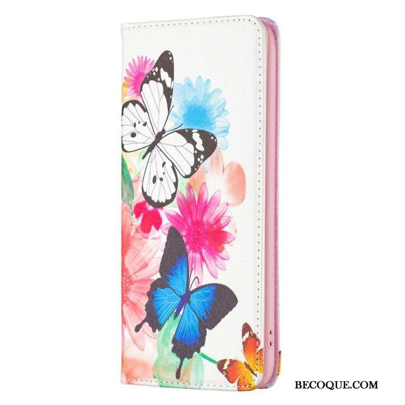 Flip Cover iPhone 14 Pro Max Papillons