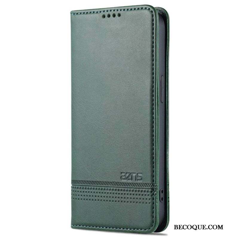 Flip Cover iPhone 14 Style Cuir AZNS