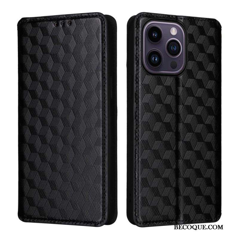 Flip Cover iPhone 15 Cubes 3D