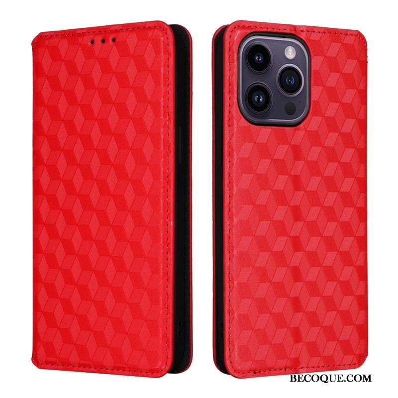 Flip Cover iPhone 15 Cubes 3D