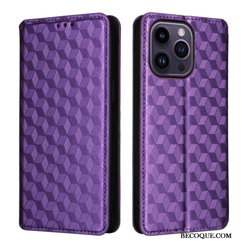 Flip Cover iPhone 15 Cubes 3D