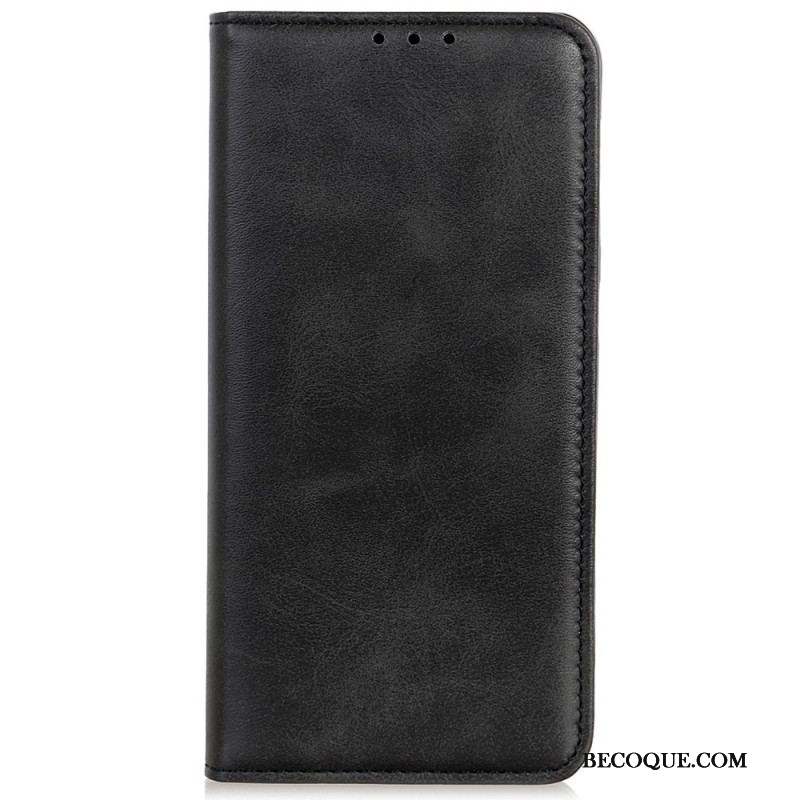 Flip Cover iPhone 15 Cuir Fendu