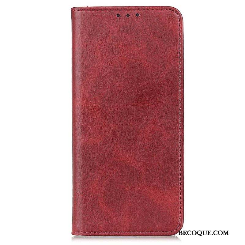 Flip Cover iPhone 15 Cuir Fendu