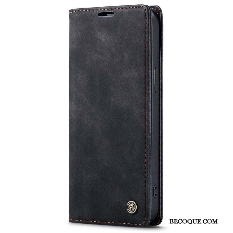 Flip Cover iPhone 15 Simili Cuir Vintage CASEME