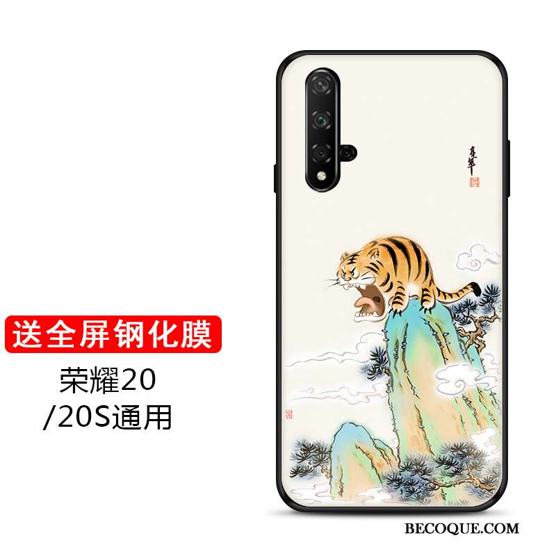 Honor 20 Coque De Téléphone Tigre Marque De Tendance Protection Personnalisé Vert