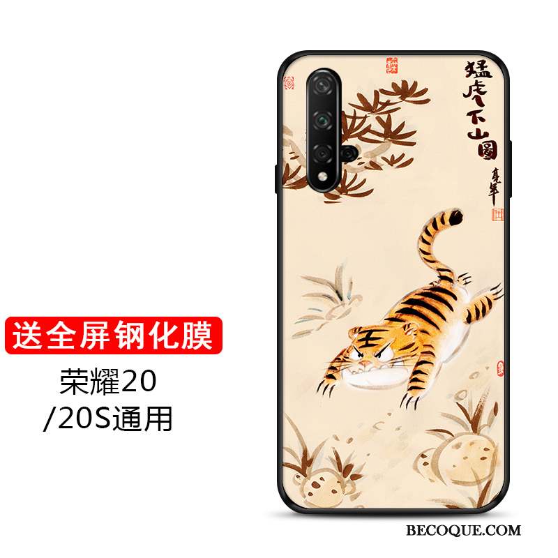 Honor 20 Coque De Téléphone Tigre Marque De Tendance Protection Personnalisé Vert