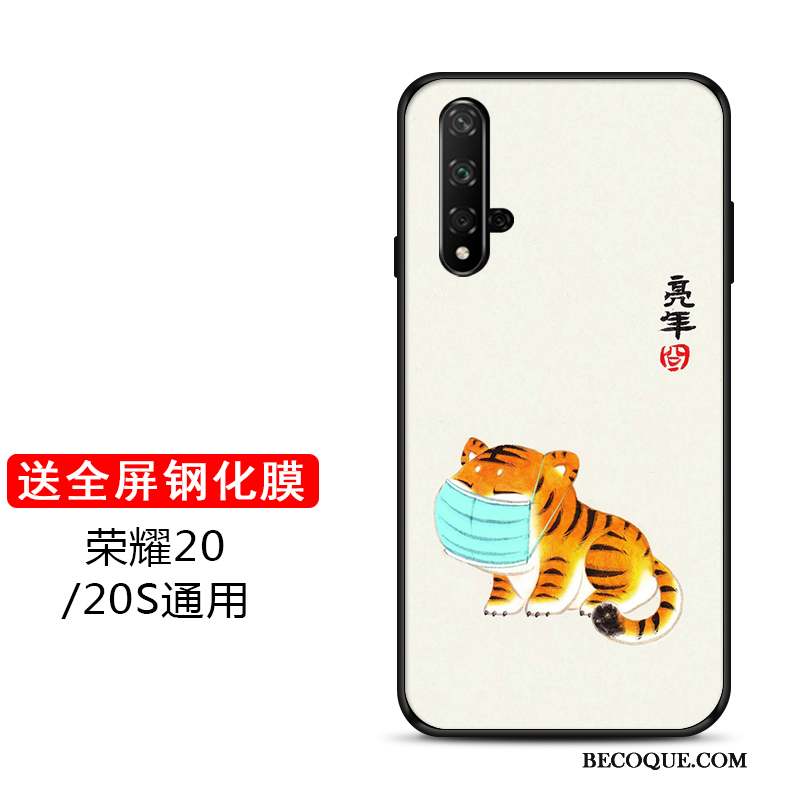 Honor 20 Coque De Téléphone Tigre Marque De Tendance Protection Personnalisé Vert