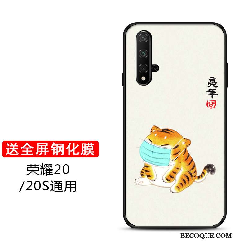 Honor 20 Coque De Téléphone Tigre Marque De Tendance Protection Personnalisé Vert