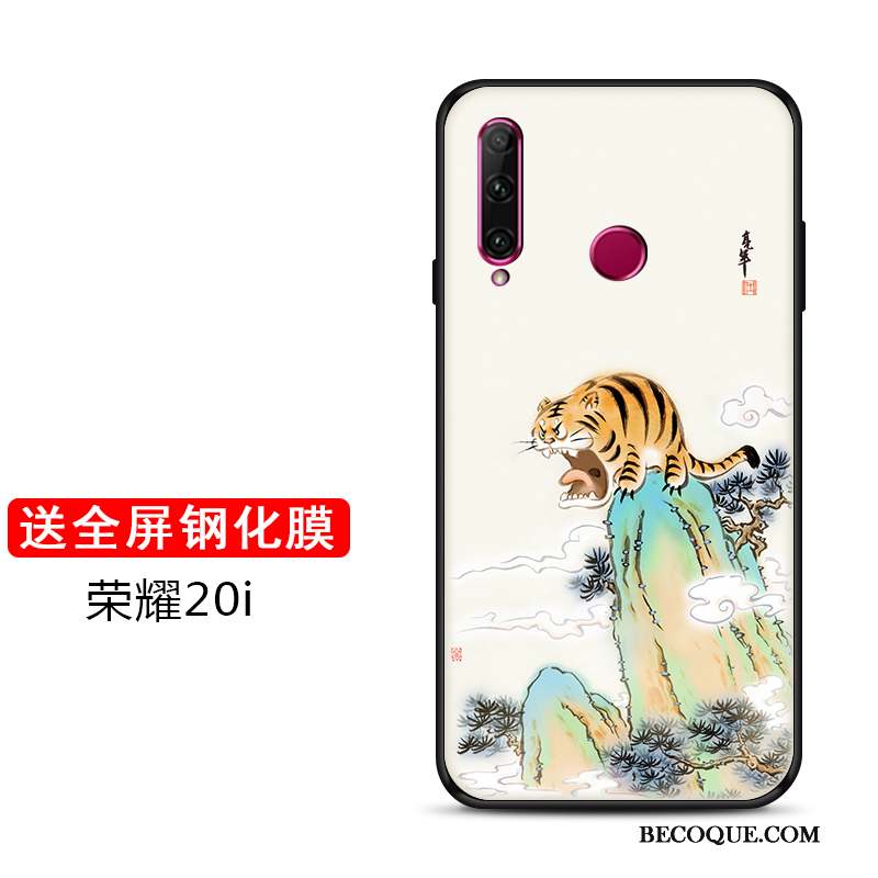 Honor 20 Coque De Téléphone Tigre Marque De Tendance Protection Personnalisé Vert