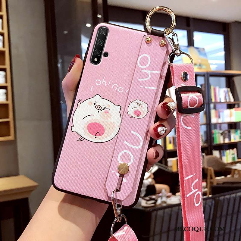 Honor 20 Coque Fluide Doux Tendance Rose Protection Étui