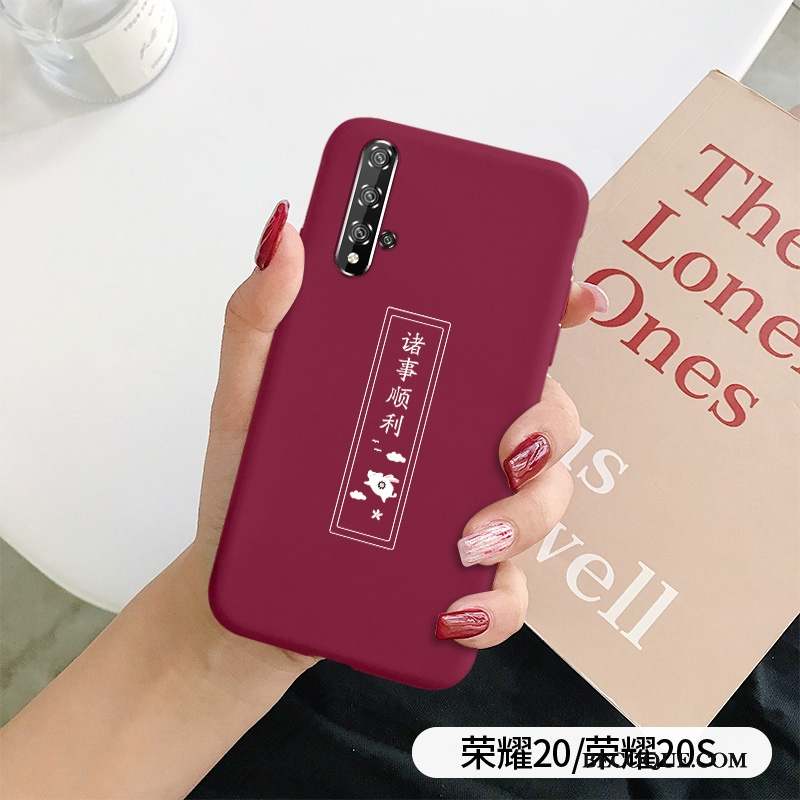 Honor 20 Coque Personnalité Amoureux Marque De Tendance Délavé En Daim Silicone Simple