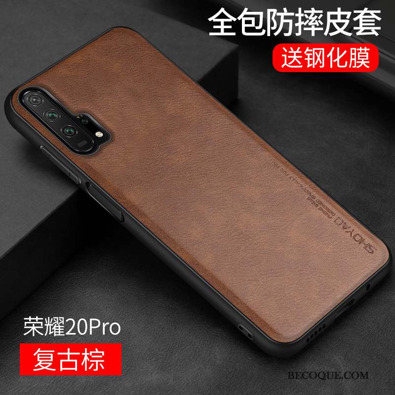 Honor 20 Pro Coque Cuir Simple Étui En Cuir Tout Compris Protection Créatif