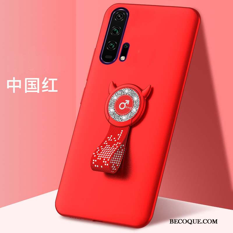 Honor 20 Pro Coque De Téléphone Tout Compris Étui Rouge Délavé En Daim Incassable