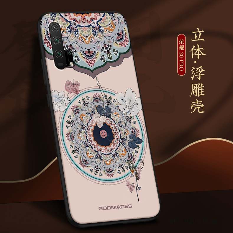 Honor 20 Pro Coque Délavé En Daim Créatif Personnalité Style Chinois Vert Incassable