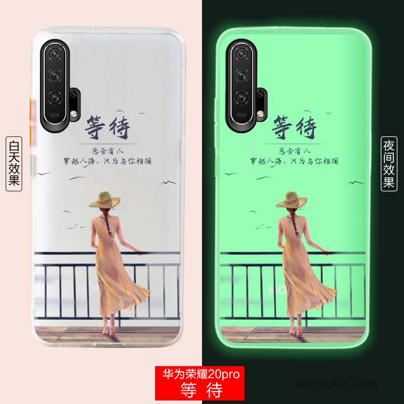 Honor 20 Pro Coque Mode Tendance Tout Compris Créatif Délavé En Daim Blanc