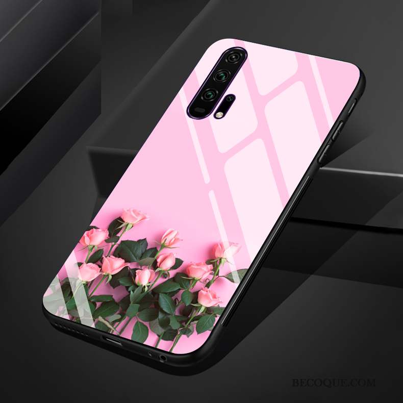 Honor 20 Pro Coque Étui Fleur Verre Fluide Doux Art Tout Compris