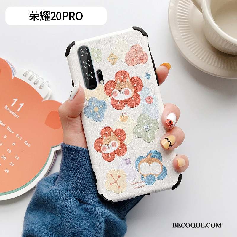 Honor 20 Pro Petit Chat Silicone Incassable Coque De Téléphone Bleu