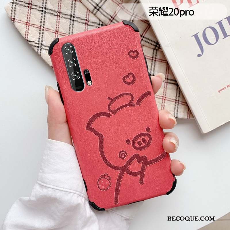 Honor 20 Pro Silicone Modèle Fleurie Gaufrage Coque Tendance Protection