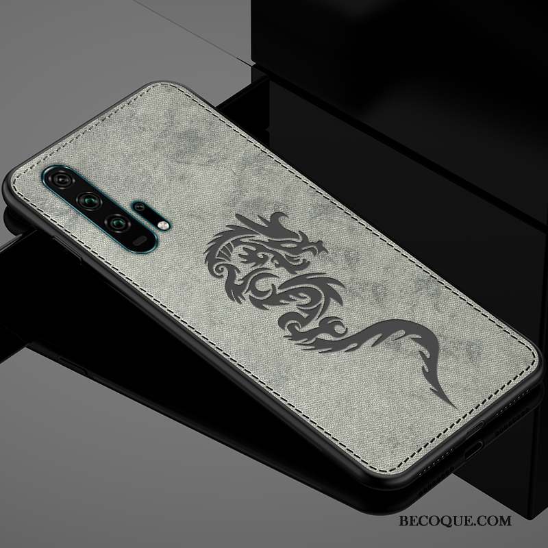 Honor 20 Pro Étui Tissu Coque Fluide Doux Gris De Téléphone