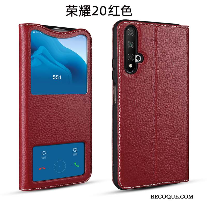 Honor 20 Protection Cuir Véritable Tout Compris Coque De Téléphone Étui Business