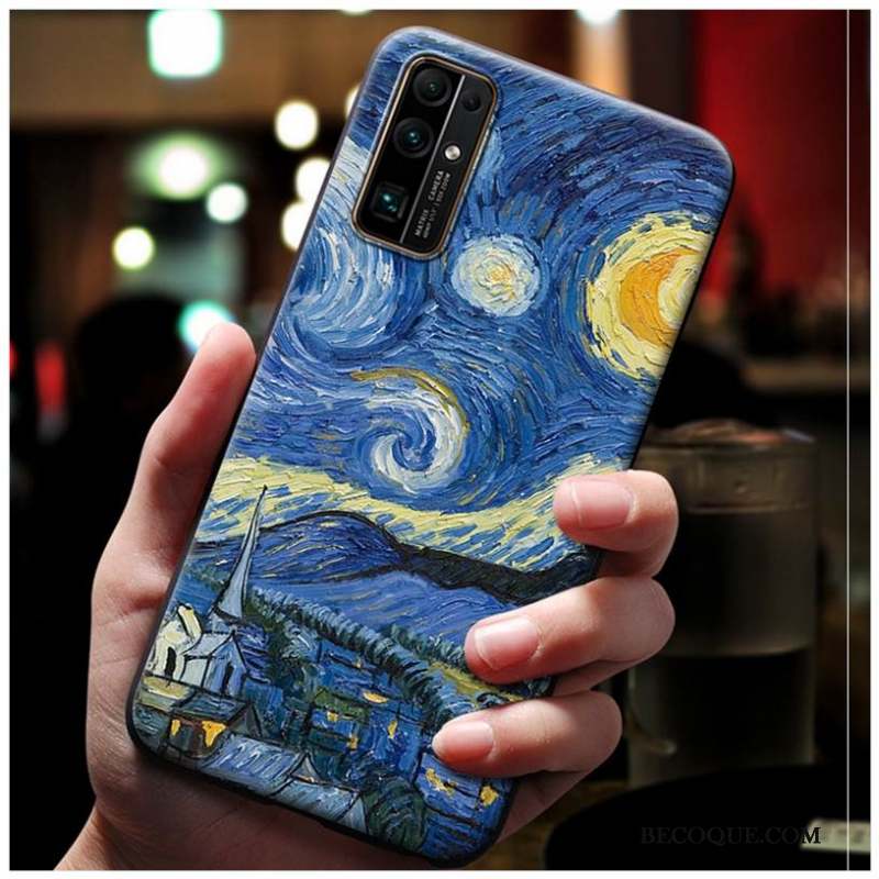 Honor 30 Ciel Étoilé Gaufrage Étui Coque De Téléphone Bleu Incassable