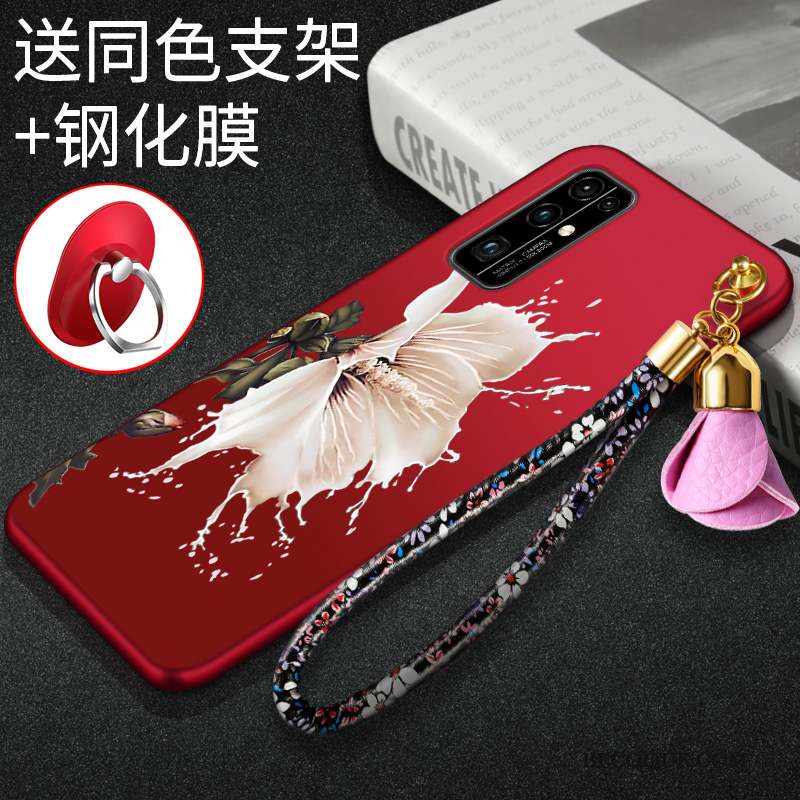 Honor 30 Coque Fluide Doux De Téléphone Protection Rouge Mince