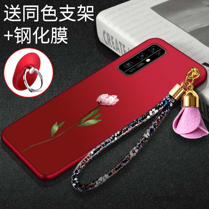 Honor 30 Coque Fluide Doux De Téléphone Protection Rouge Mince