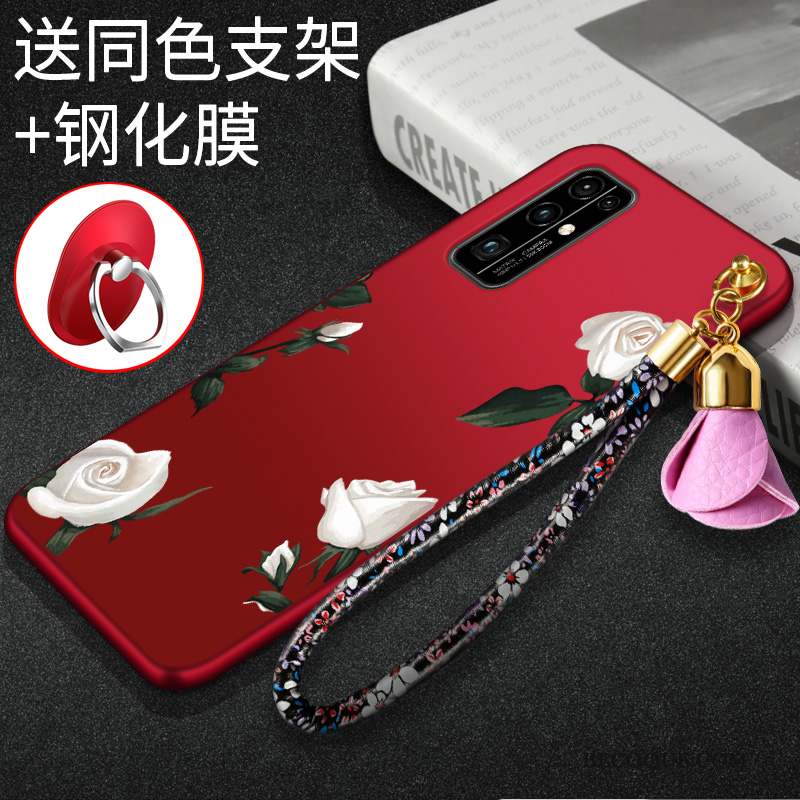 Honor 30 Coque Fluide Doux De Téléphone Protection Rouge Mince