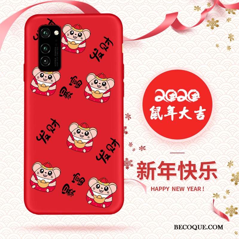 Honor 30 Pro Coque Dessin Animé Rat Fluide Doux Délavé En Daim Grand Nouveau