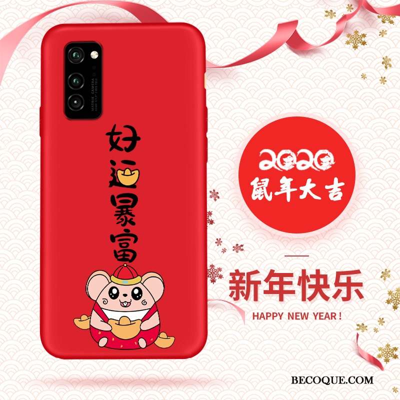 Honor 30 Pro Coque Dessin Animé Rat Fluide Doux Délavé En Daim Grand Nouveau