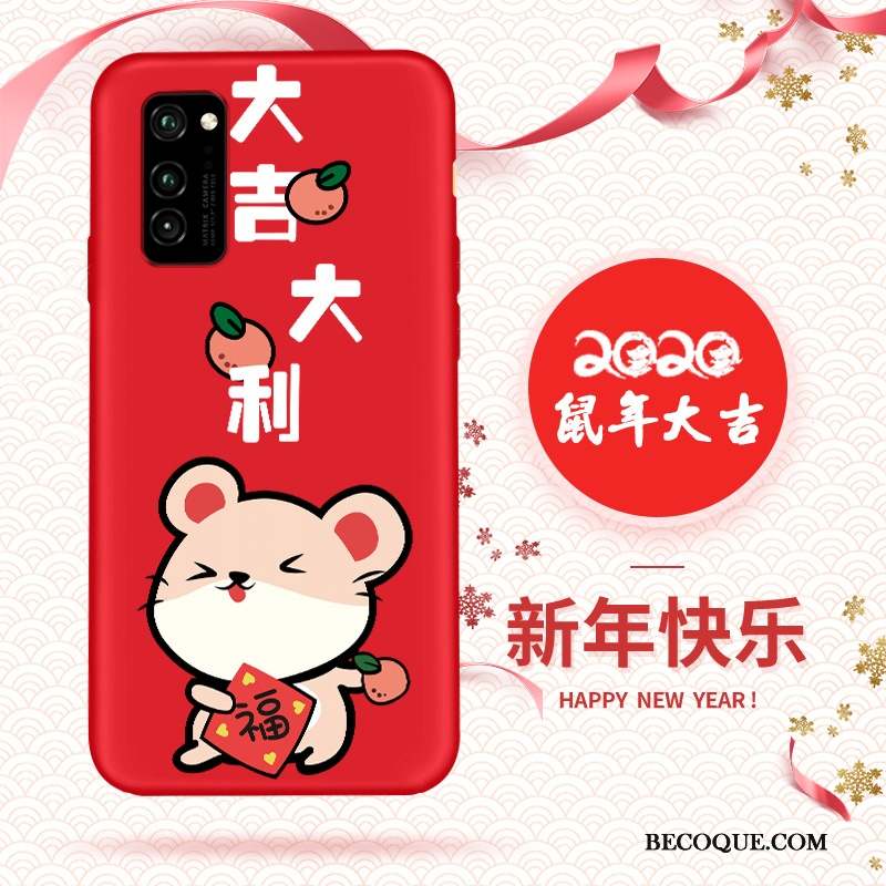 Honor 30 Pro Coque Dessin Animé Rat Fluide Doux Délavé En Daim Grand Nouveau