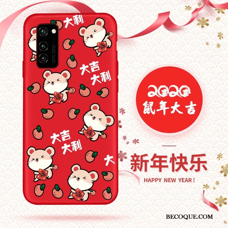 Honor 30 Pro Coque Dessin Animé Rat Fluide Doux Délavé En Daim Grand Nouveau