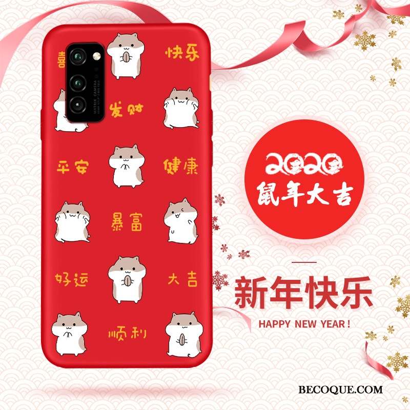 Honor 30 Pro Coque Dessin Animé Rat Fluide Doux Délavé En Daim Grand Nouveau