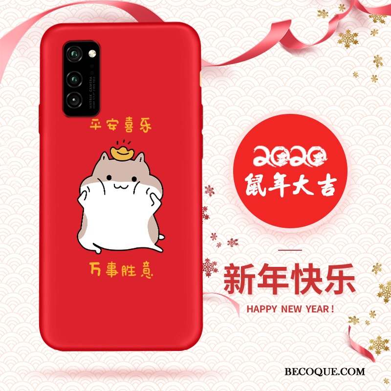 Honor 30 Pro Coque Dessin Animé Rat Fluide Doux Délavé En Daim Grand Nouveau