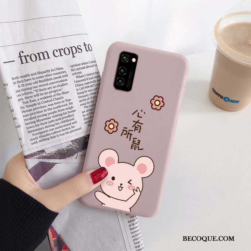 Honor 30 Pro Coque Délavé En Daim Tendance Dessin Animé Amoureux Très Mince Incassable