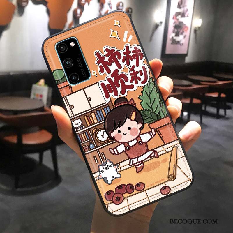 Honor 30 Pro Coque Tout Compris Gaufrage Personnalité Dessin Animé Étui Rouge