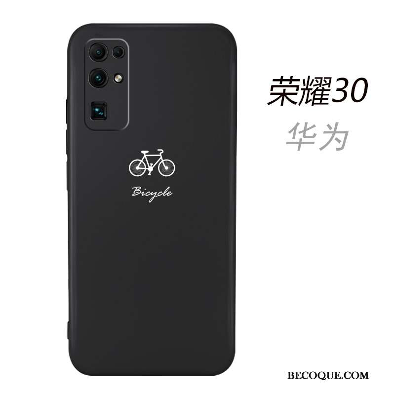 Honor 30 Étui Délavé En Daim Noir Fluide Doux Antidérapant Coque De Téléphone