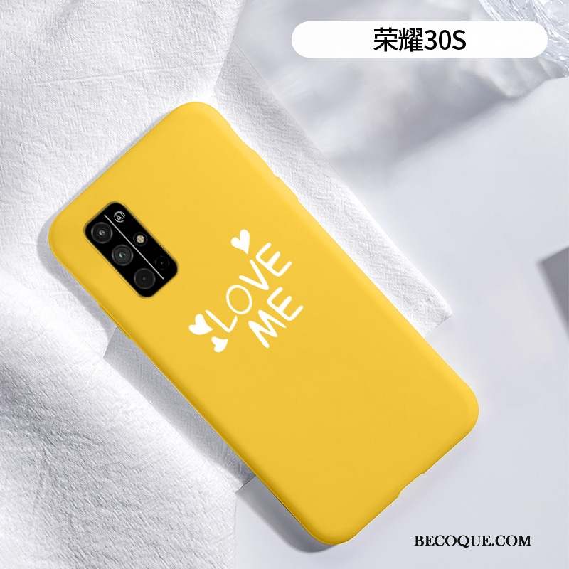 Honor 30s Coque Incassable Étui Fluide Doux Net Rouge Silicone Amour