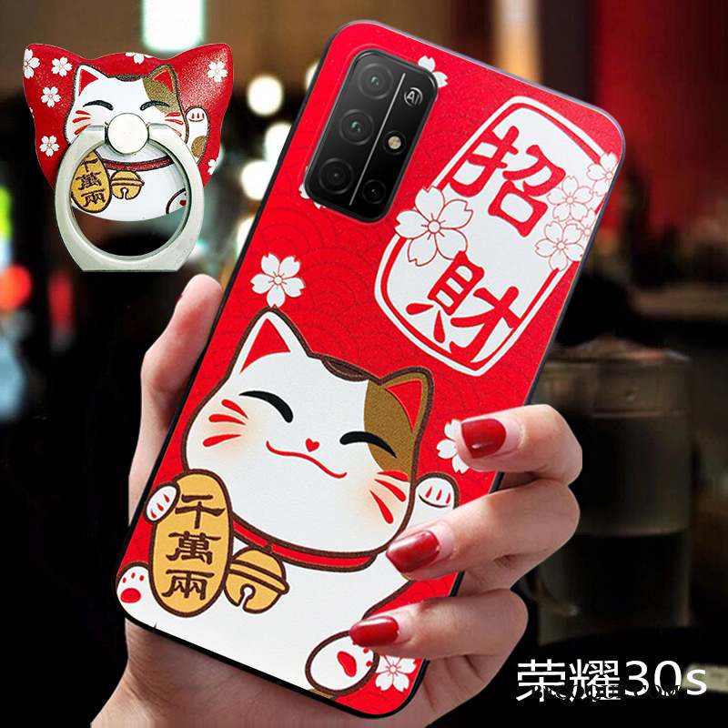 Honor 30s Coque Net Rouge Personnalité Amoureux Créatif Ornements Suspendus Incassable